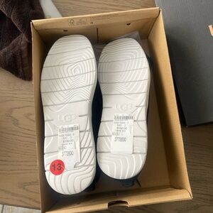 UGG Black Suede Boots with White Outsoles